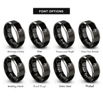 font options for inside engraving on black & grey cat witch hat rings