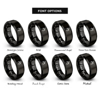 font options for inside engraving on black cat witch hat rings