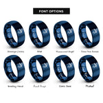 font options for inside engraving on blue cat witch hat rings