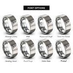 font options for inside engraving on silver catamaran rings