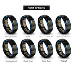font options for inside engraving on gunmetal & blue catamaran rings