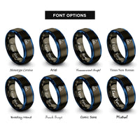 font options for inside engraving on gunmetal & blue catamaran rings