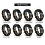 font options for inside engraving on gunmetal & blue catamaran rings