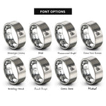 font options for inside engraving on gray catch net rings