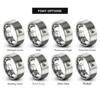 font options for inside engraving on gray catch net rings