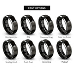 font options for inside engraving on black & grey cathedral window cross rings