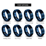 font options for inside engraving on blue cation icon rings