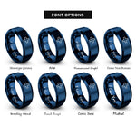 font options for inside engraving on blue cation icon rings
