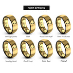 font options for inside engraving on black & gold cauldron rings