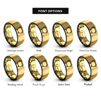 font options for inside engraving on black & gold cauldron rings