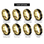 font options for inside engraving on black & gold cauldron rings
