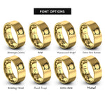 font options for inside engraving on gold cauldron rings