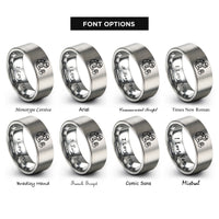 font options for inside engraving on gray cave diver reel rings