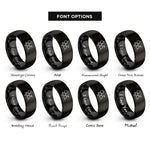 font options for inside engraving on black cbd molecule rings