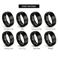 font options for inside engraving on black cbd molecule rings