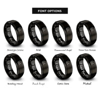 font options for inside engraving on black cbd molecule rings