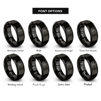 font options for inside engraving on black cbd molecule rings
