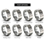 font options for inside engraving on grey ccr loop rings
