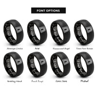 font options for inside engraving on black cctv headquarters beijing rings