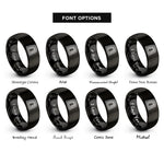 font options for inside engraving on black cctv headquarters beijing rings