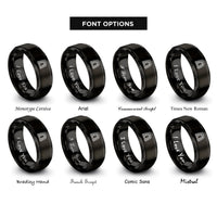 font options for inside engraving on black cctv headquarters beijing rings