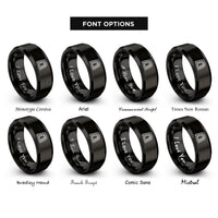 font options for inside engraving on black cctv headquarters beijing rings
