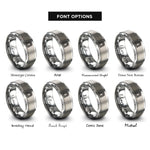 font options for inside engraving on gray cctv headquarters beijing rings