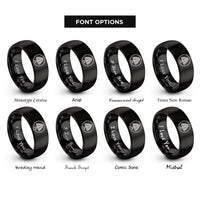 font options for inside engraving on black cedar tree circle rings