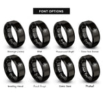 font options for inside engraving on black cedar tree circle rings