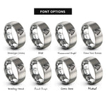 font options for inside engraving on grey cedar tree lebanon rings