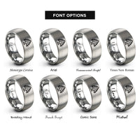 font options for inside engraving on grey cedar tree lebanon rings