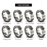 font options for inside engraving on grey cedar tree lebanon rings