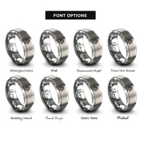 font options for inside engraving on grey cedar tree lebanon rings