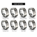 font options for inside engraving on gray cell cross section rings