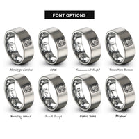 font options for inside engraving on gray cell cross section rings