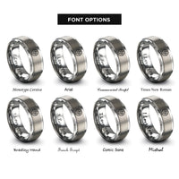 font options for inside engraving on silver cell icon rings