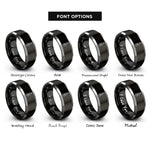 font options for inside engraving on black & gray cello rings