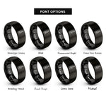font options for inside engraving on black cello rings