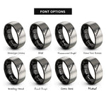 font options for inside engraving on black & gray cello bow rosin rings