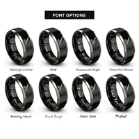 font options for inside engraving on black & grey cello bow rosin rings