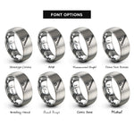 font options for inside engraving on grey cello bow rosin rings