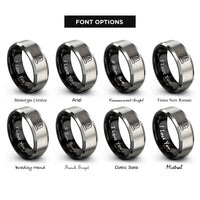 font options for inside engraving on black & gray cello endpin rings