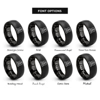 font options for inside engraving on black cello endpin rings