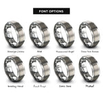 font options for inside engraving on gray cello rings