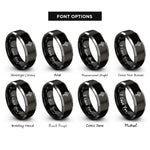 font options for inside engraving on black & gray celtic cross rings