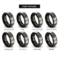 font options for inside engraving on black & gray celtic cross rings