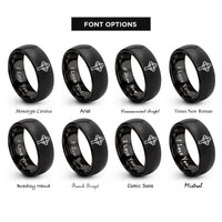font options for inside engraving on black celtic cross rings