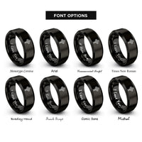 font options for inside engraving on black celtic cross rings