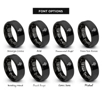 font options for inside engraving on black celtic cross rings
