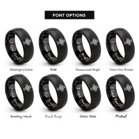 font options for inside engraving on black celtic cross rings